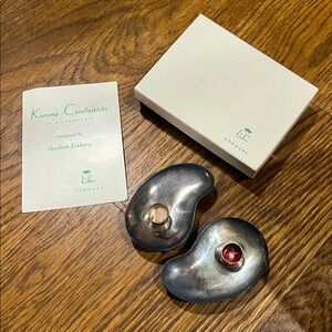 Vintage Komma Candlesticks in Silverplate Set of 2 designed by Gudom Traberg